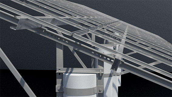 Struttura di montaggio fotovoltaica fissa a colonna singola