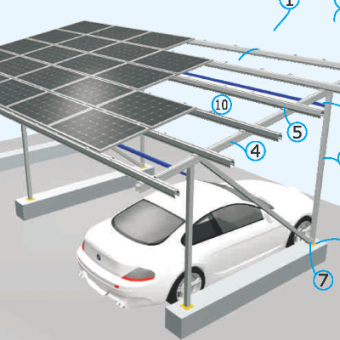 sistema di montaggio solare per posto auto coperto