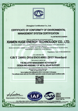 certificato ISO14001 di conformità alla certificazione del sistema di gestione ambientale